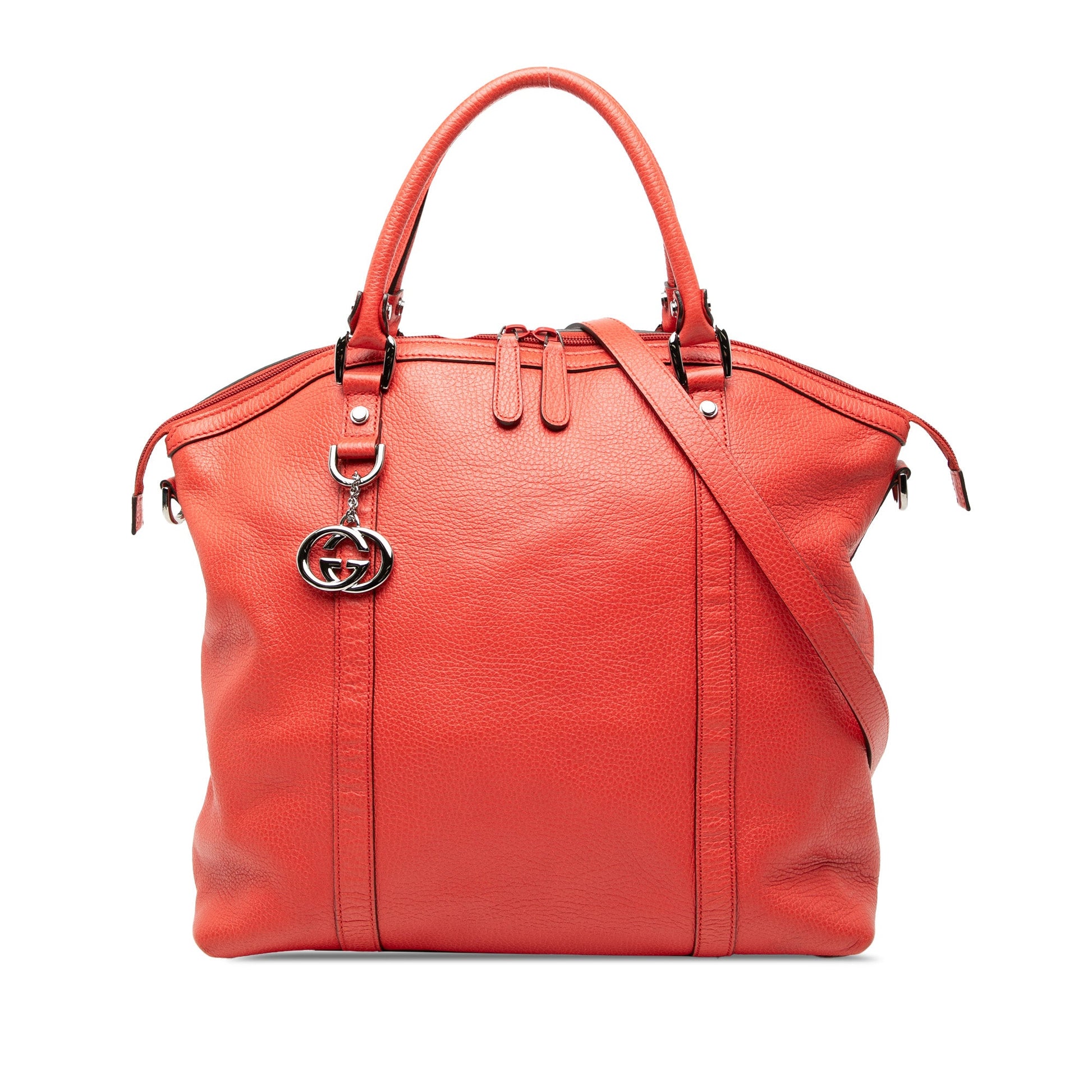 Gucci Large Leather Charm Dome Satchel