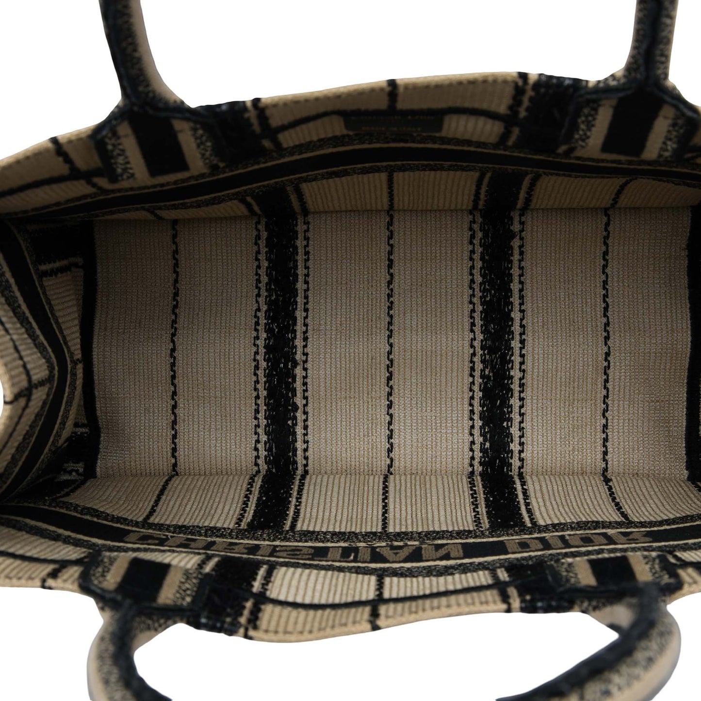 Dior Medium Embroidered Canvas Bayadere Book Tote