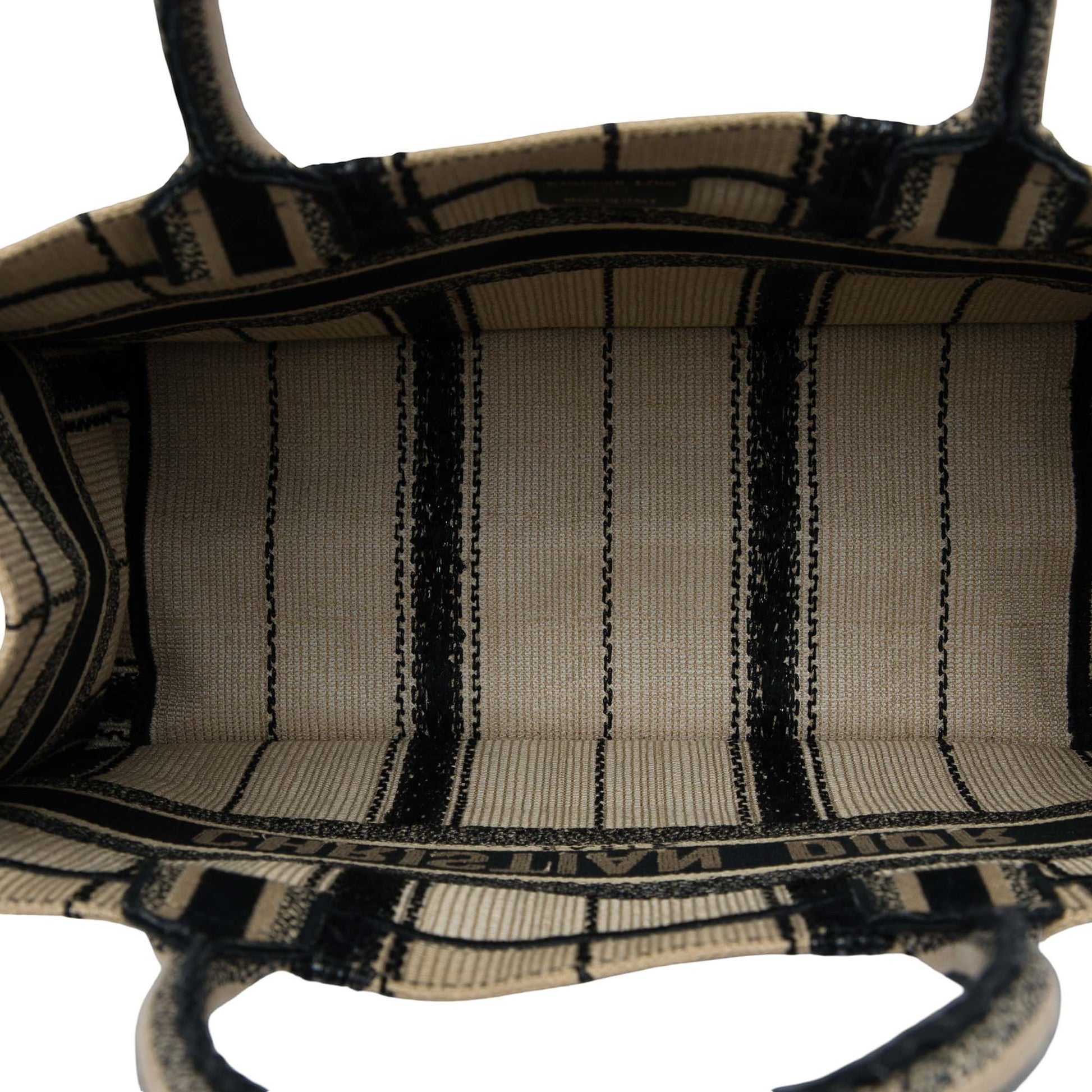 Dior Medium Embroidered Canvas Bayadere Book Tote
