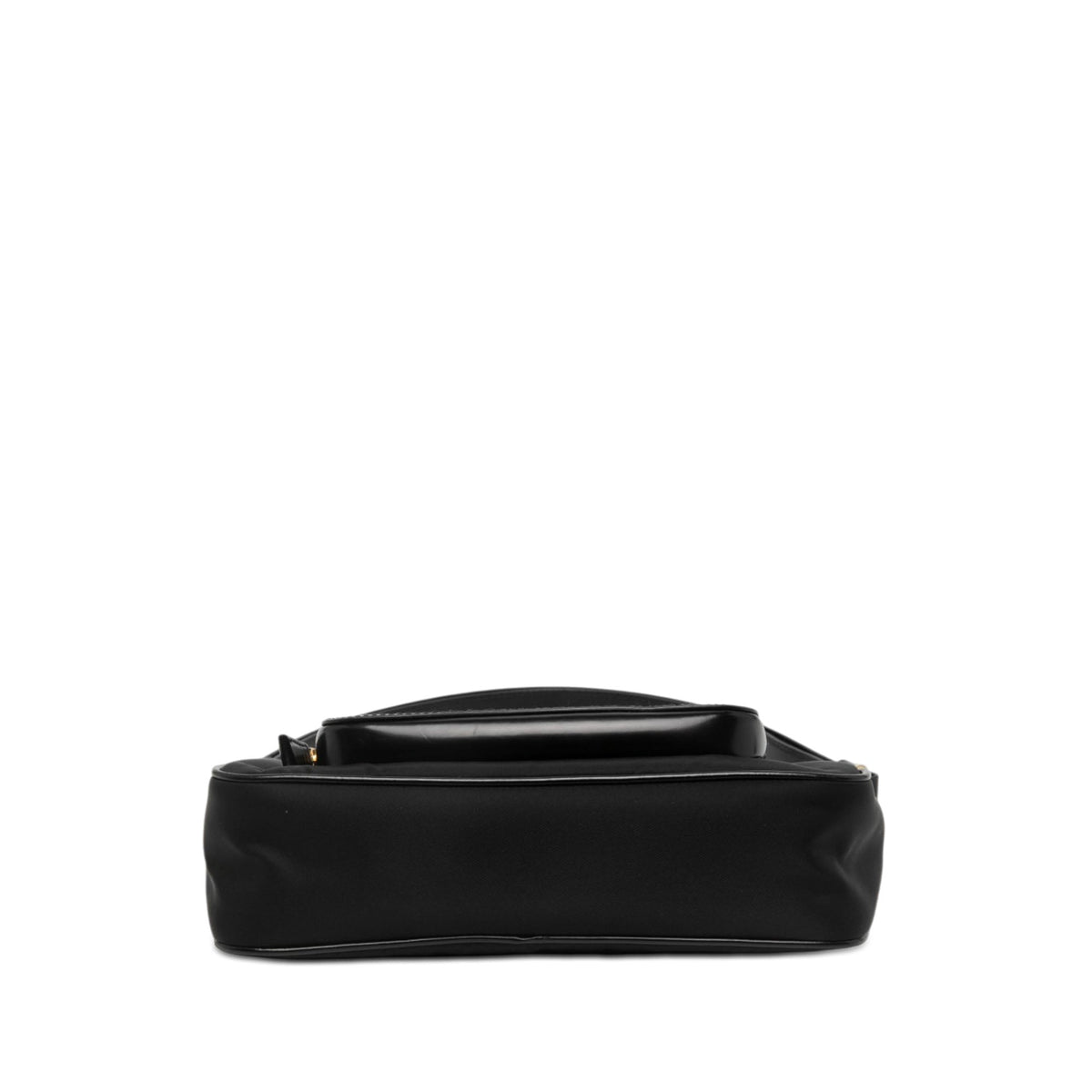 Prada Re Nylon Brushed Leather Front Pocket Hobo — Black
