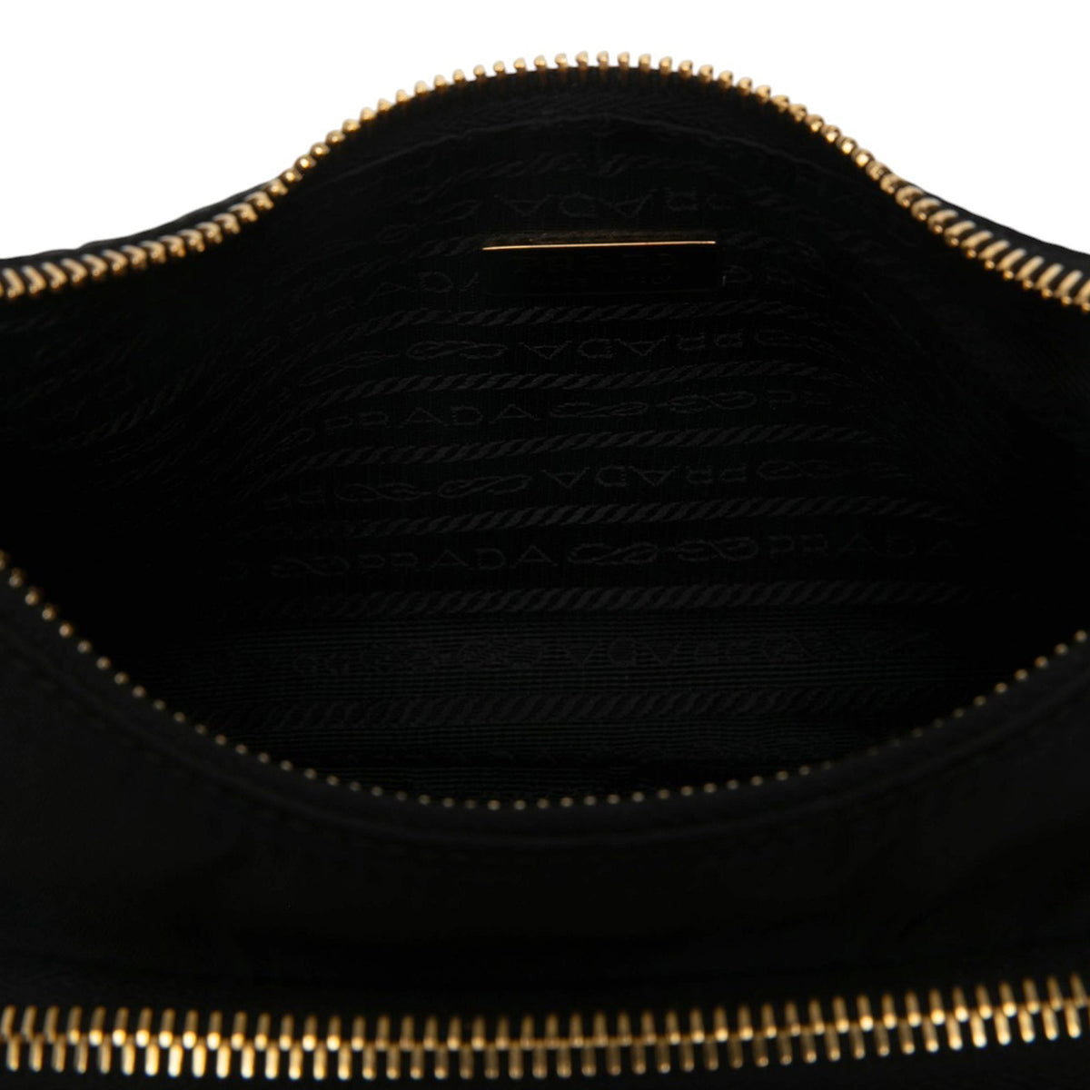 Prada Re Nylon Brushed Leather Front Pocket Hobo — Black