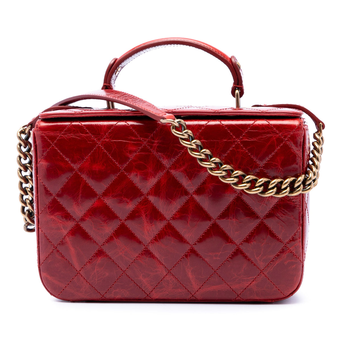 Chanel CC Quilted Glazed Calfskin Vanity Case