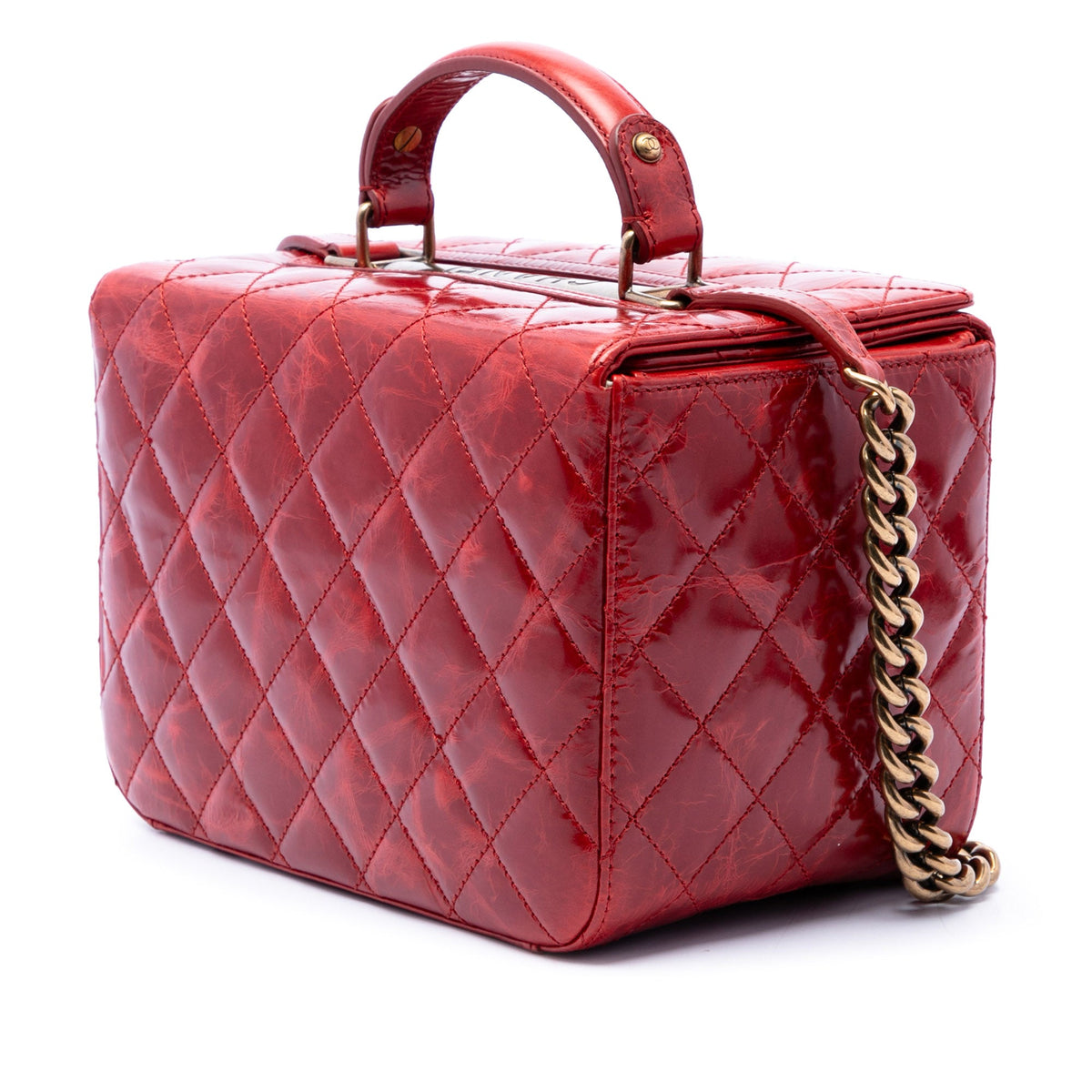 Chanel CC Quilted Glazed Calfskin Vanity Case
