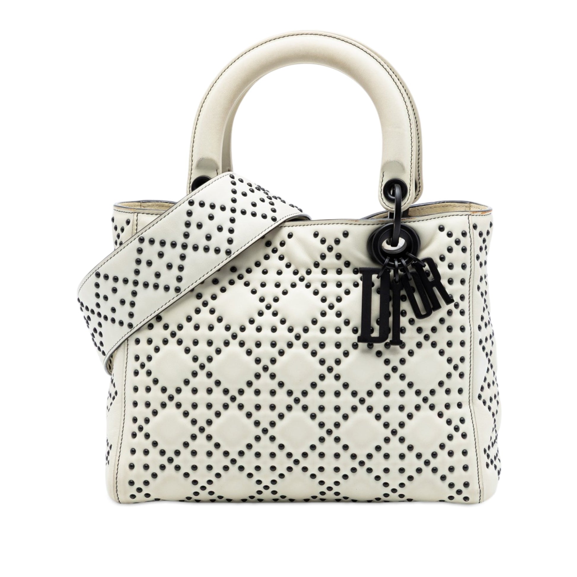 Dior Medium Lambskin Cannage Studded Supple Lady Dior