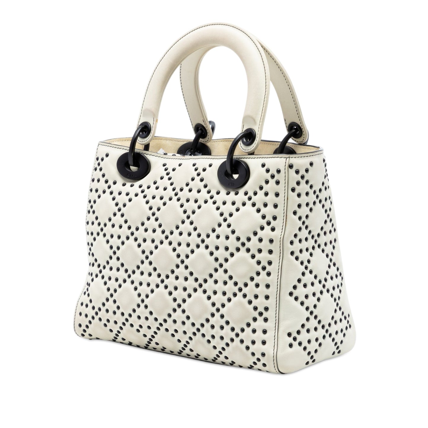 Dior Medium Lambskin Cannage Studded Supple Lady Dior
