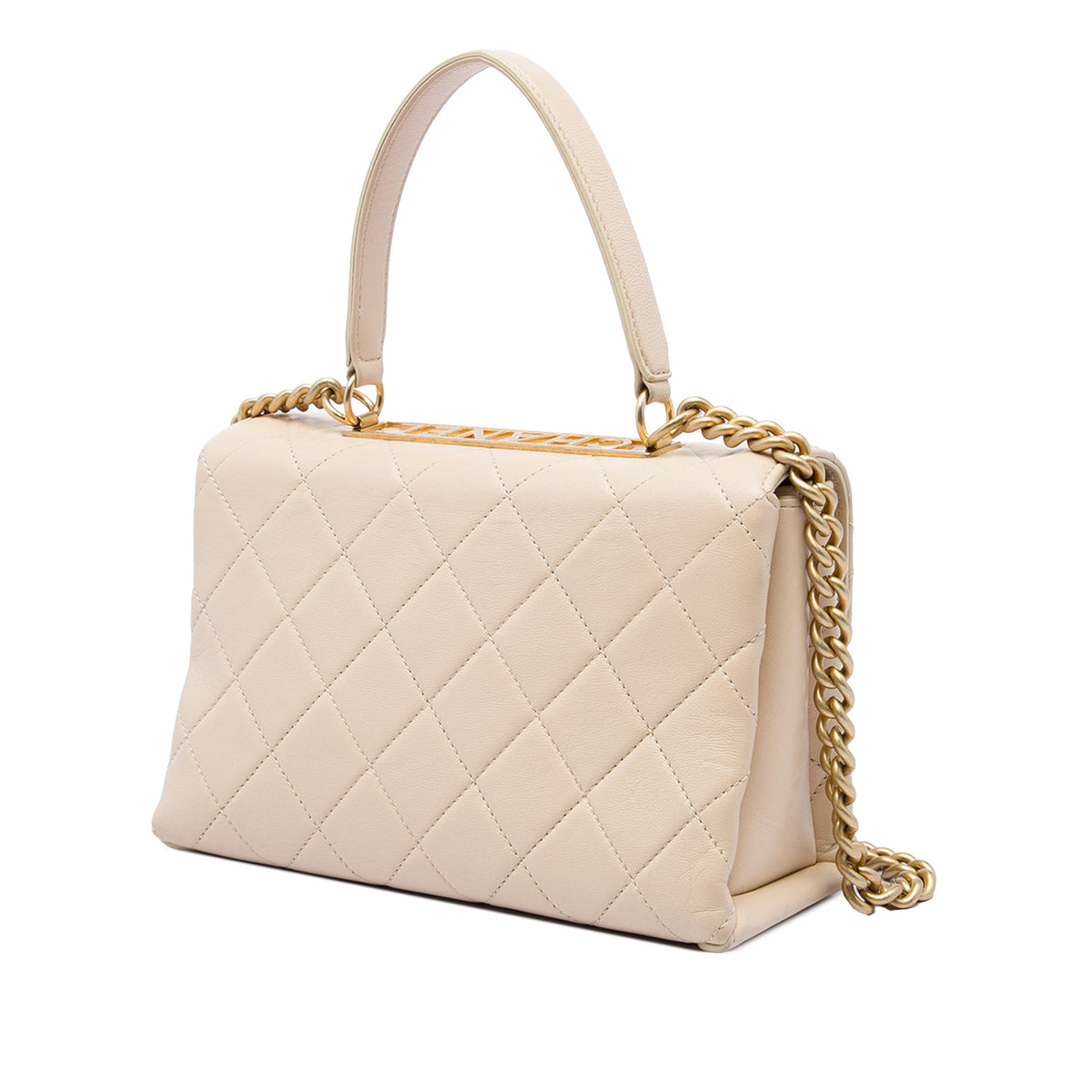 Chanel Medium Quilted Lambskin Trendy Spirit Top Handle Bag