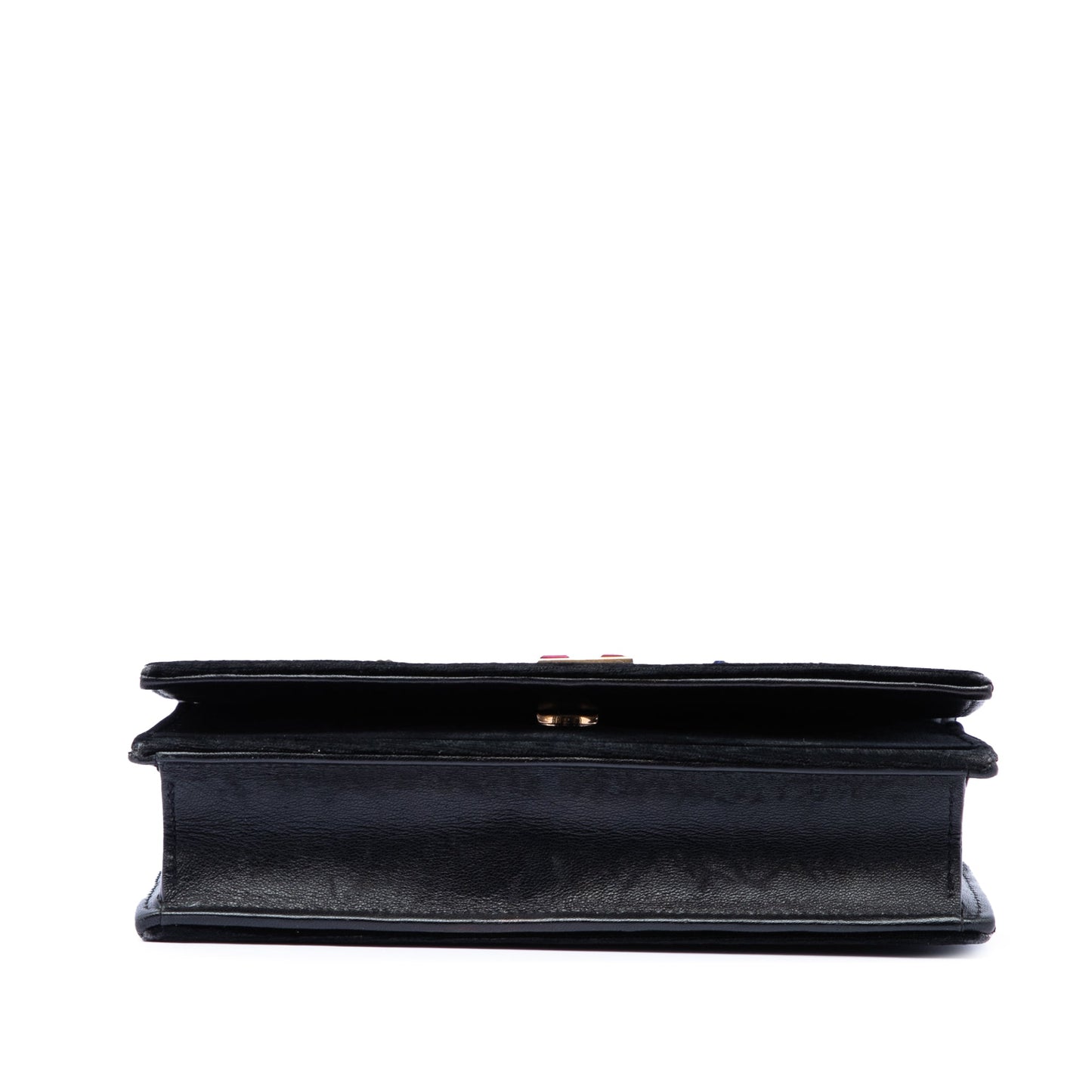 Saint Laurent Crystal Embellished Velvet Monogram Kate Wallet On Chain