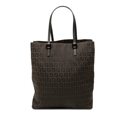 Fendi Zucchino Canvas Tote — Brown