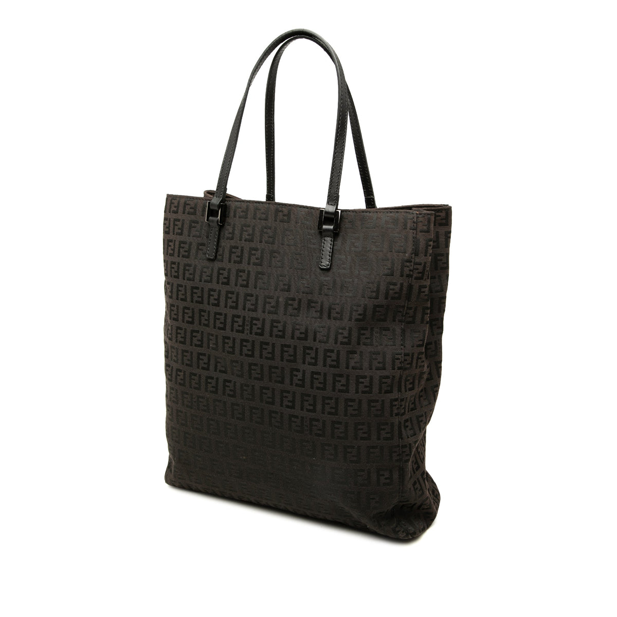 Fendi Zucchino Canvas Tote — Brown