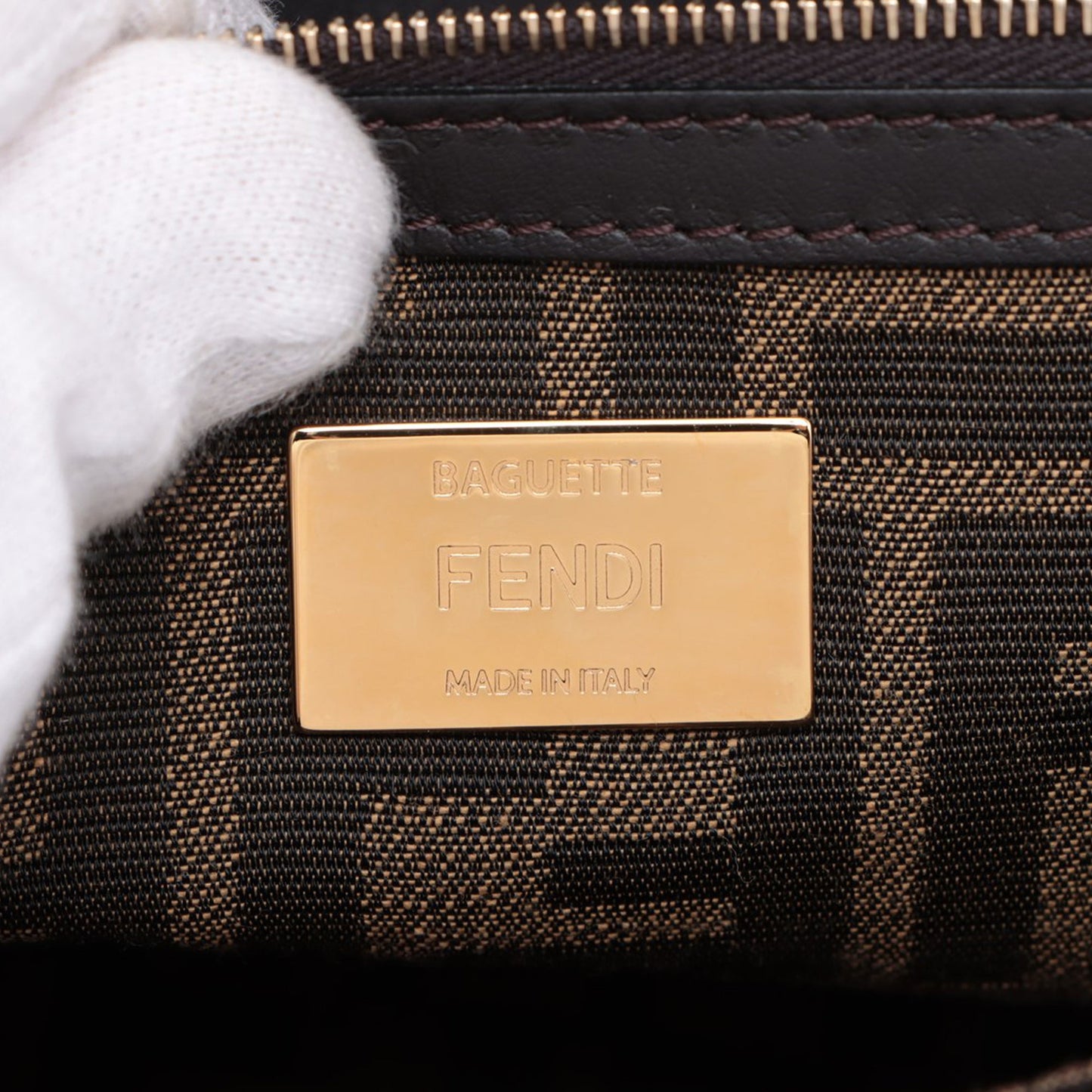 Fendi Medium Zucca Canvas Baguette Satchel