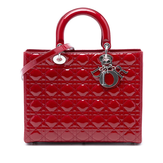 Dior Large Patent Cannage Lady Dior