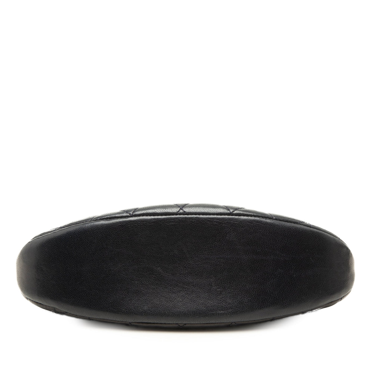 Chanel CC Quilted Lambskin Top Handle Round Frame Bag — Black