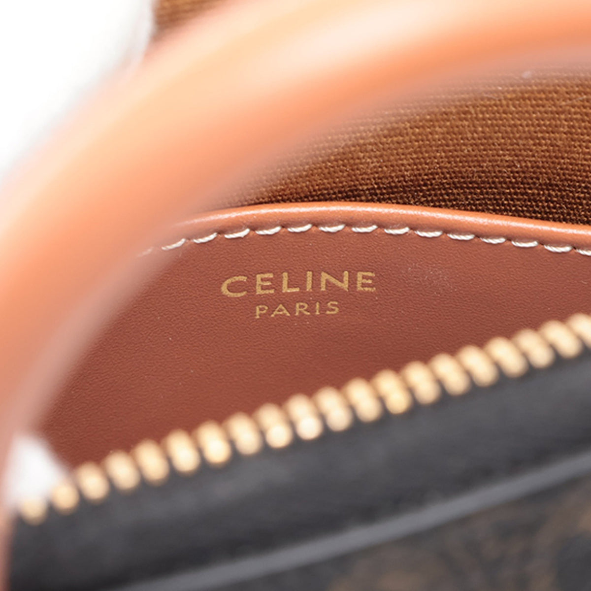 Celine Triomphe Coated Canvas Honorine Satchel — Brown