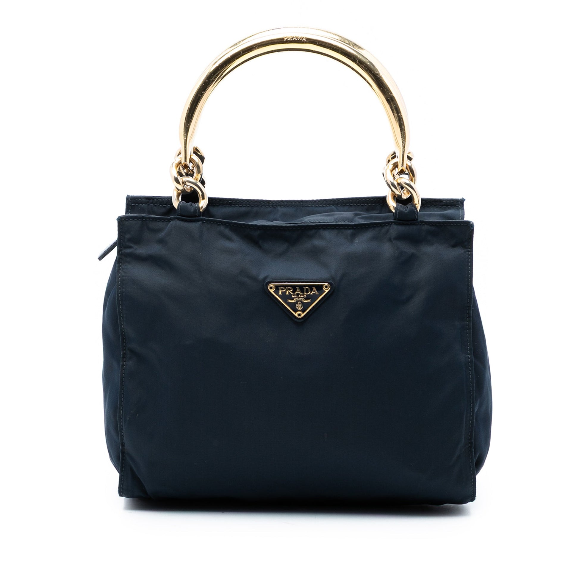 Tessuto Metal Handle Bag