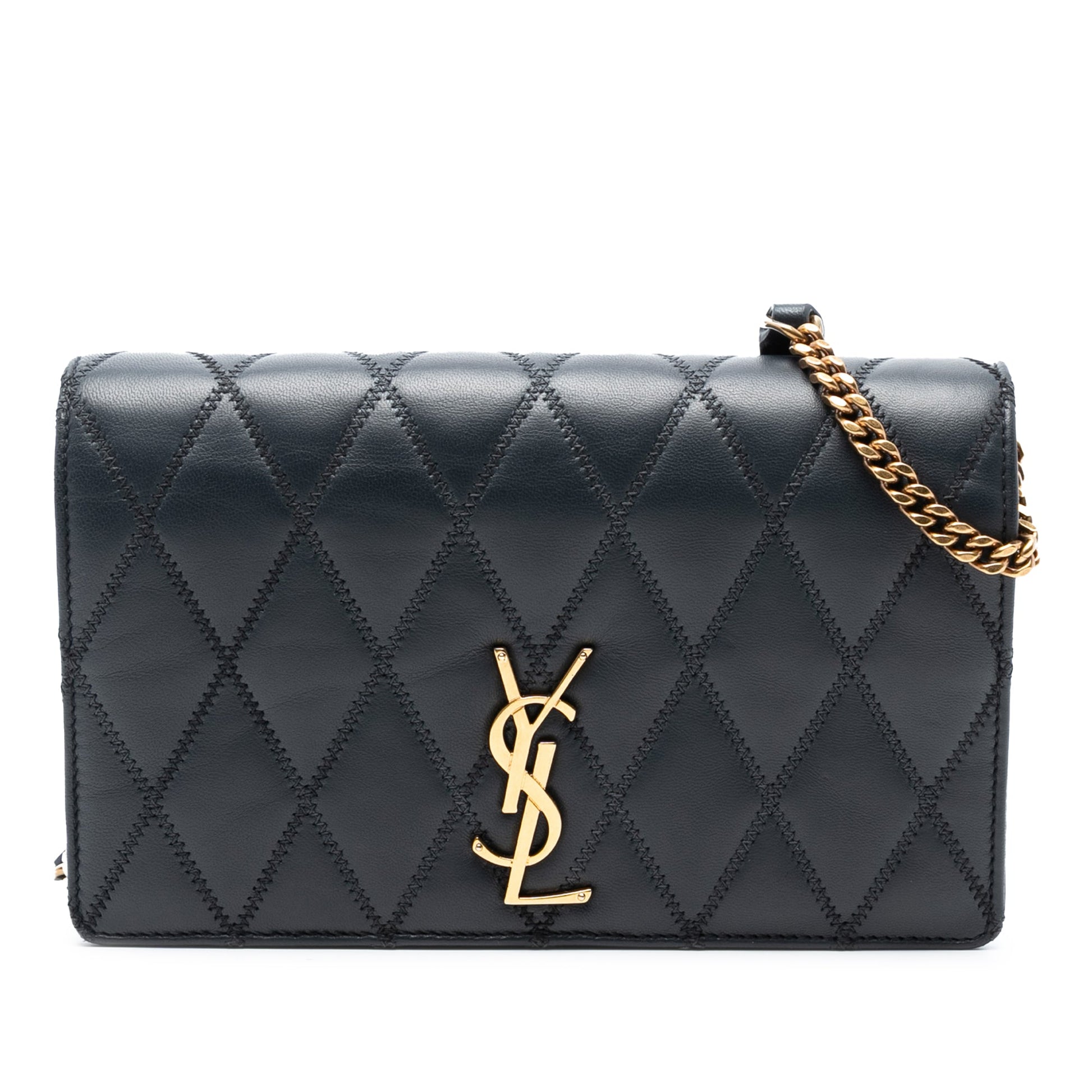 Saint Laurent Diamond Quilted Lambskin Angie Chain Bag