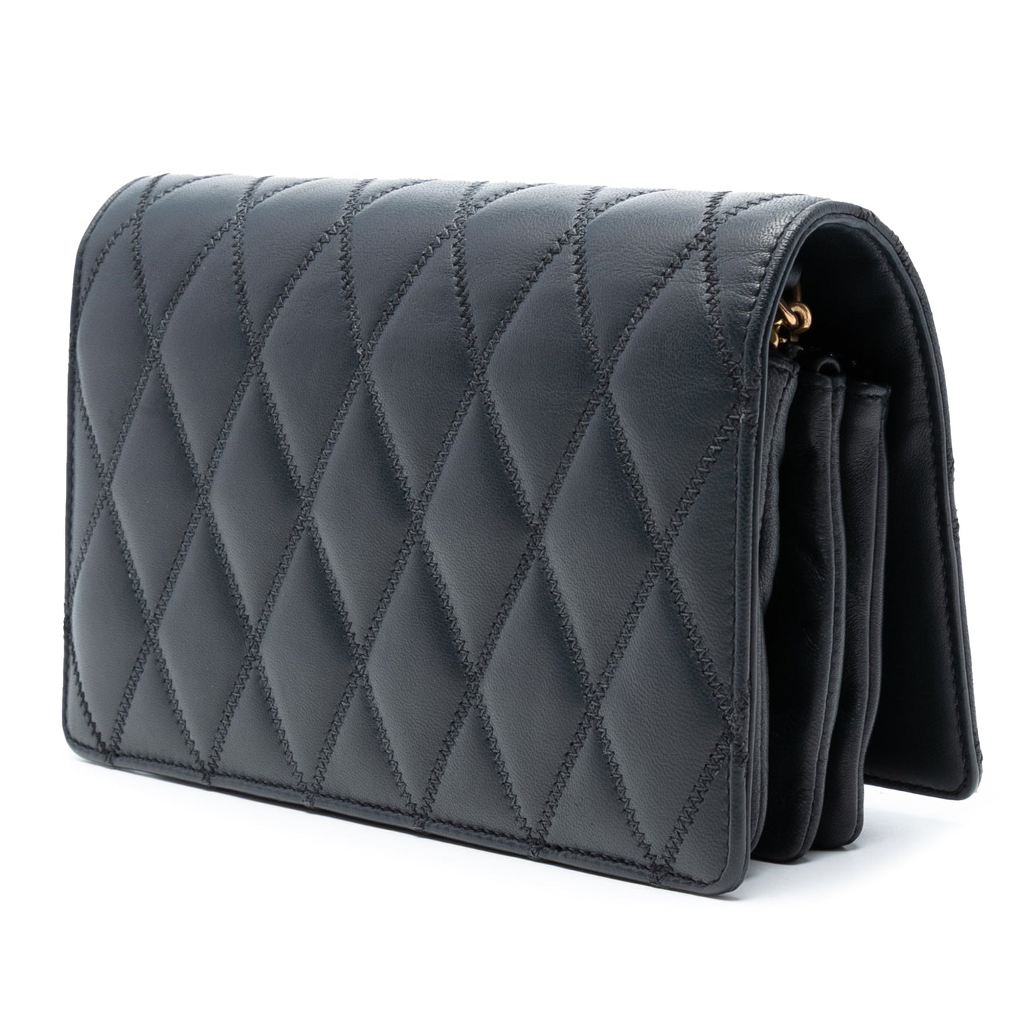 Saint Laurent Diamond Quilted Lambskin Angie Chain Bag