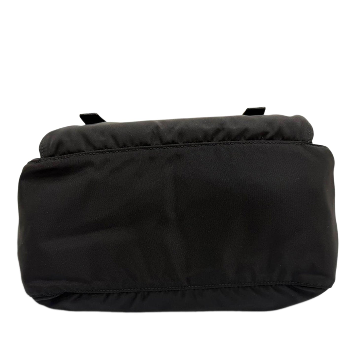 Prada Saffiano Trimmed Tessuto Zip Double Buckle Messenger Bag
