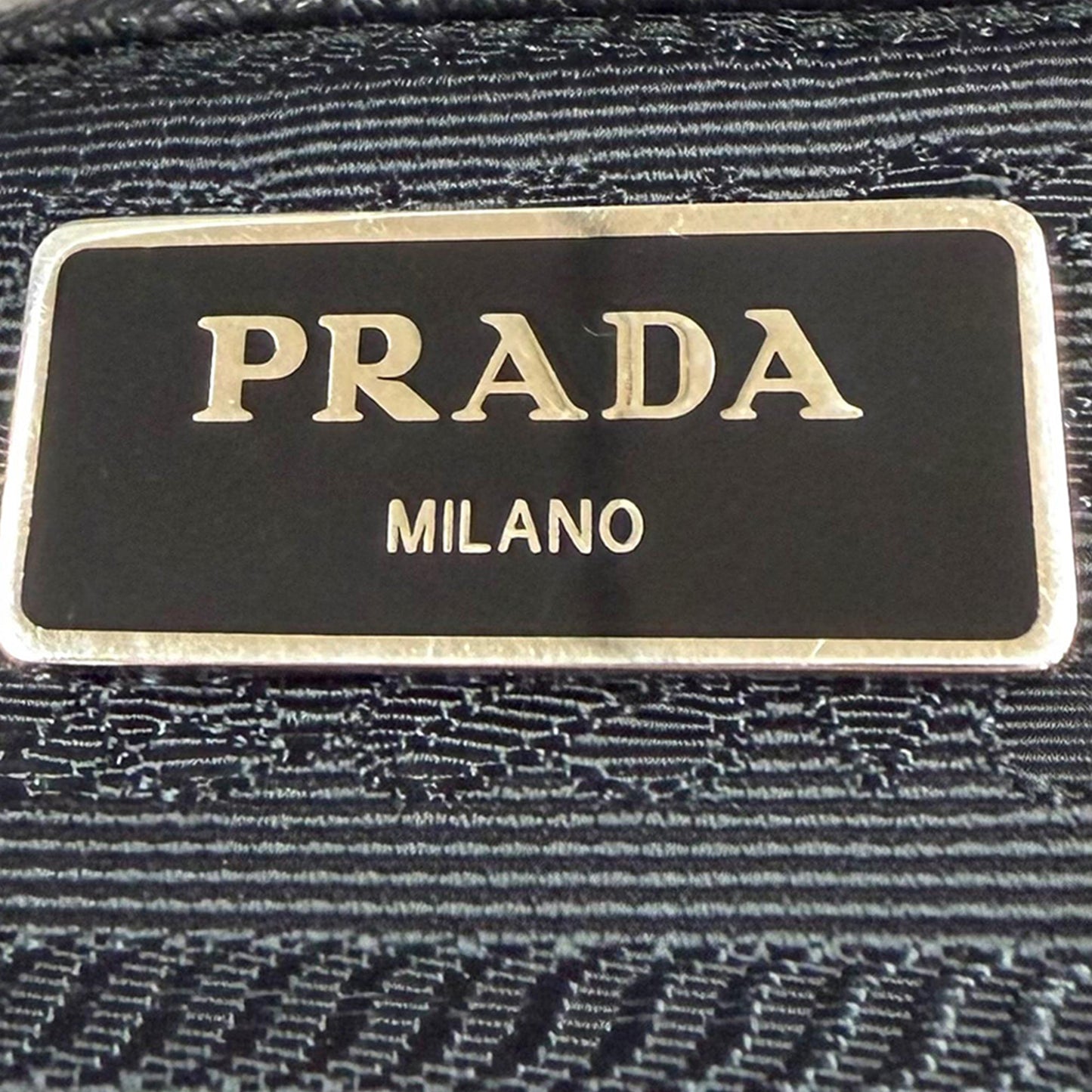 Prada Saffiano Trimmed Tessuto Zip Double Buckle Messenger Bag