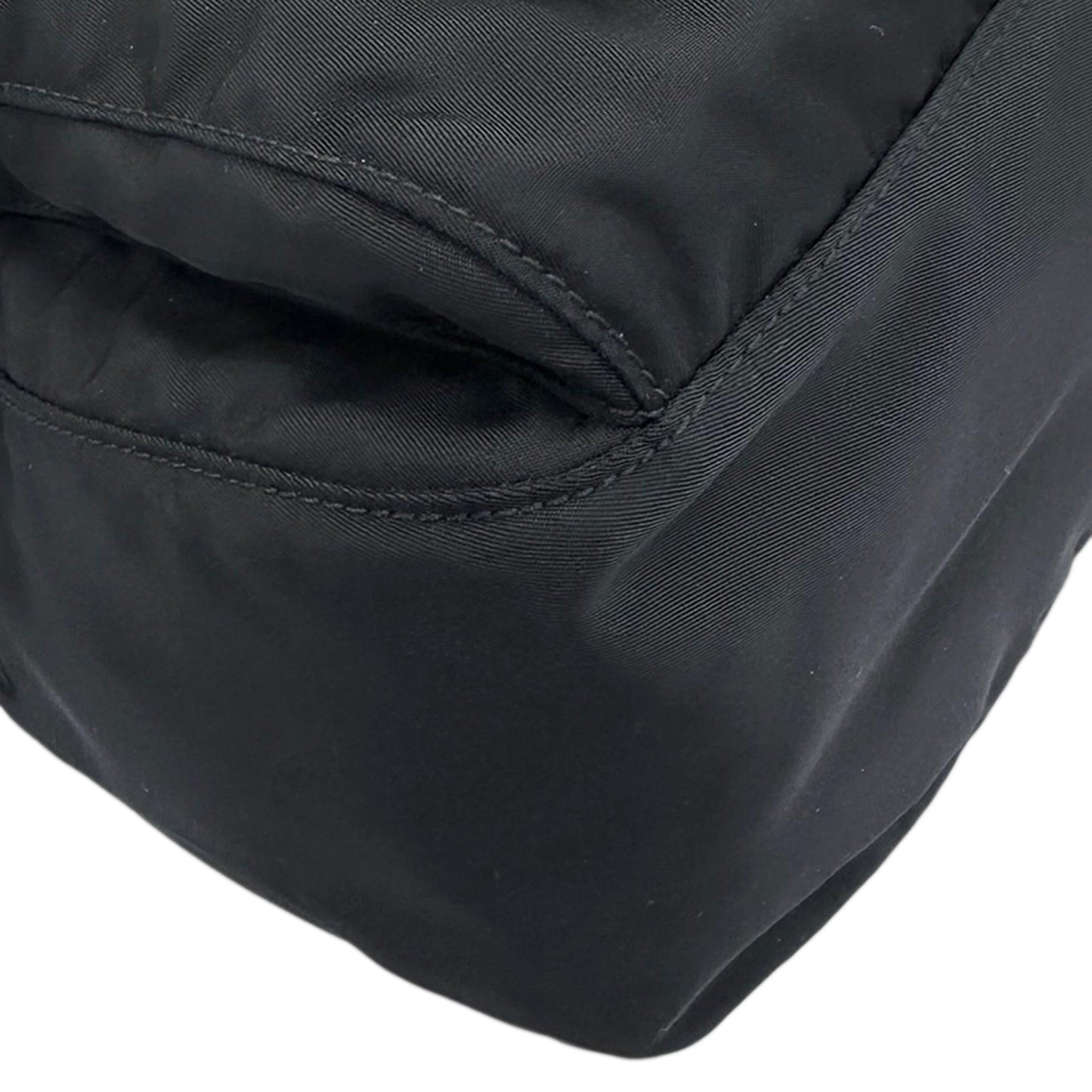 Prada Saffiano Trimmed Tessuto Zip Double Buckle Messenger Bag