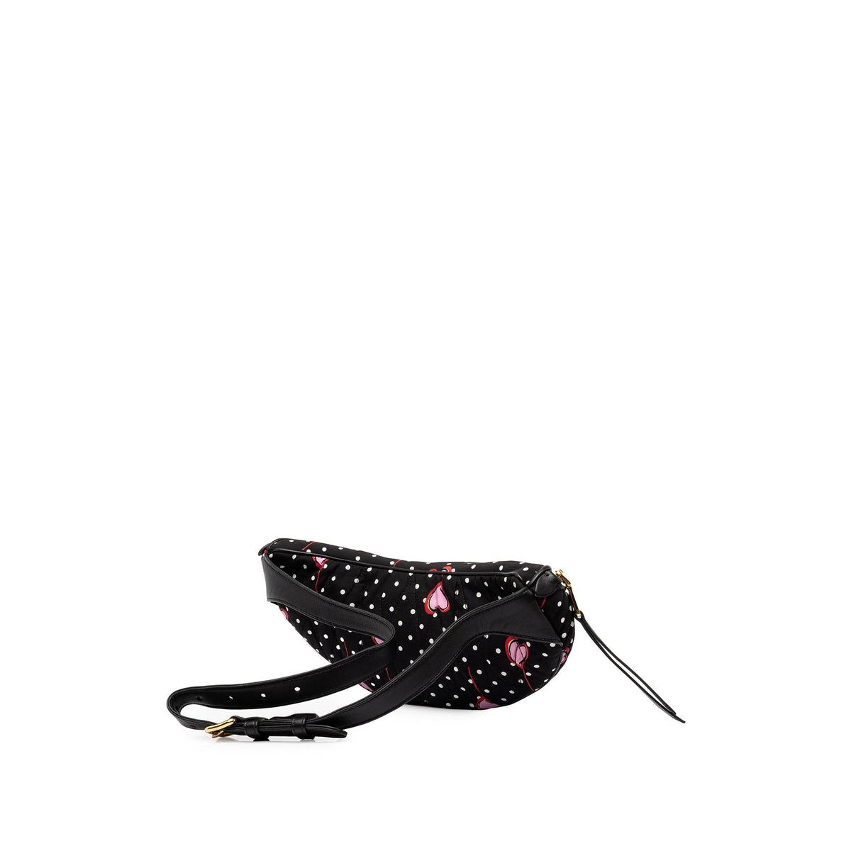 Miu Miu Matelasse Nylon Heart Print Belt Bag