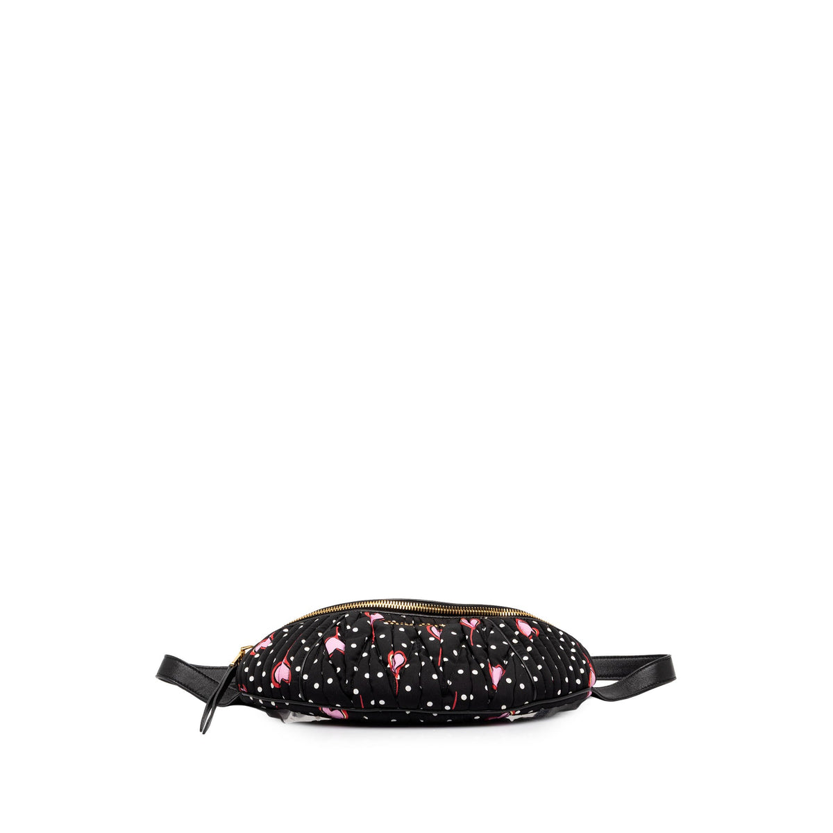 Miu Miu Matelasse Nylon Heart Print Belt Bag