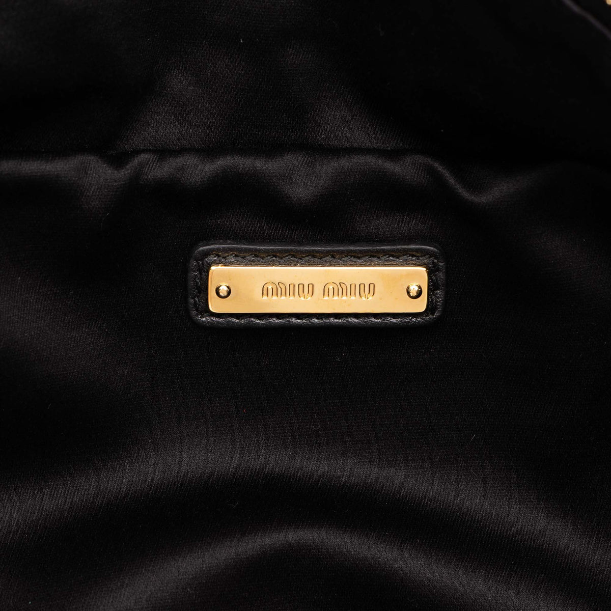 Miu Miu Matelasse Nylon Heart Print Belt Bag