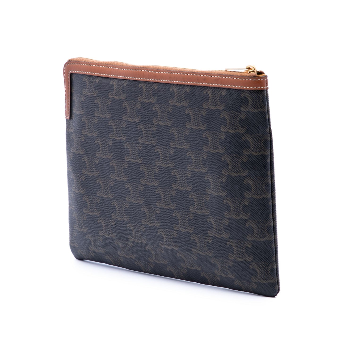 Celine Small Triomphe Coated Canvas Clutch