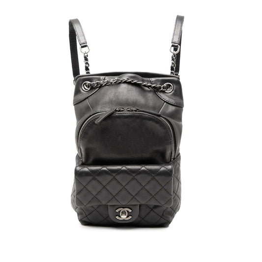 Chanel Small CC Calfskin Drawstring Flap Backpack