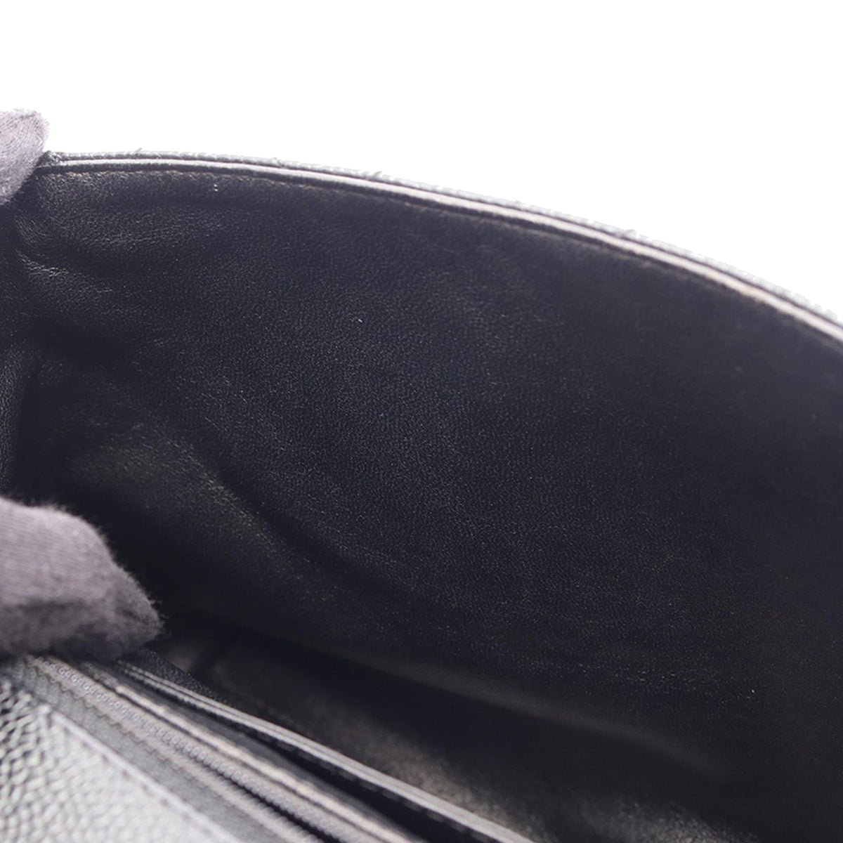 Chanel CC Quilted Caviar Top Handle Bag — Black