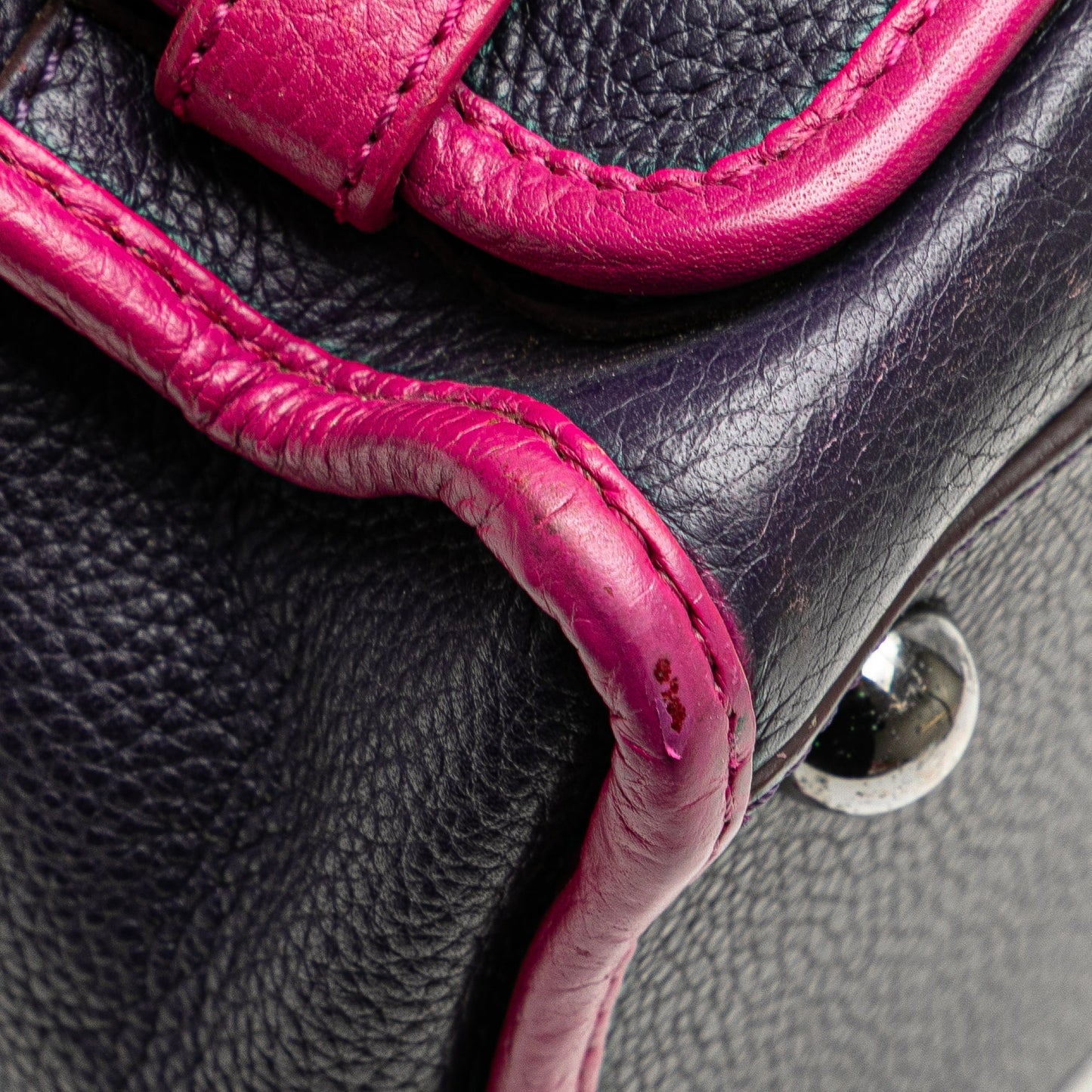 LOEWE Grained Bicolor Calfskin Cruz Satchel