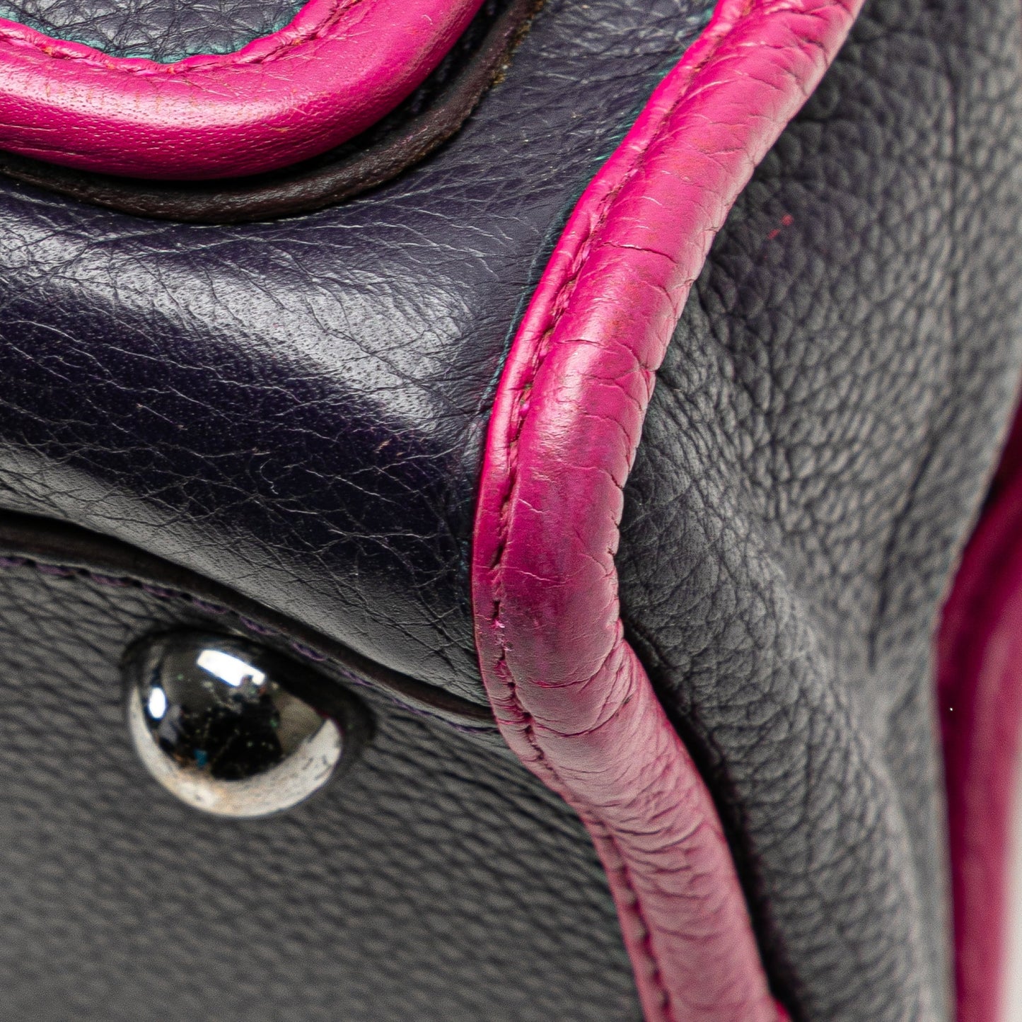 LOEWE Grained Bicolor Calfskin Cruz Satchel