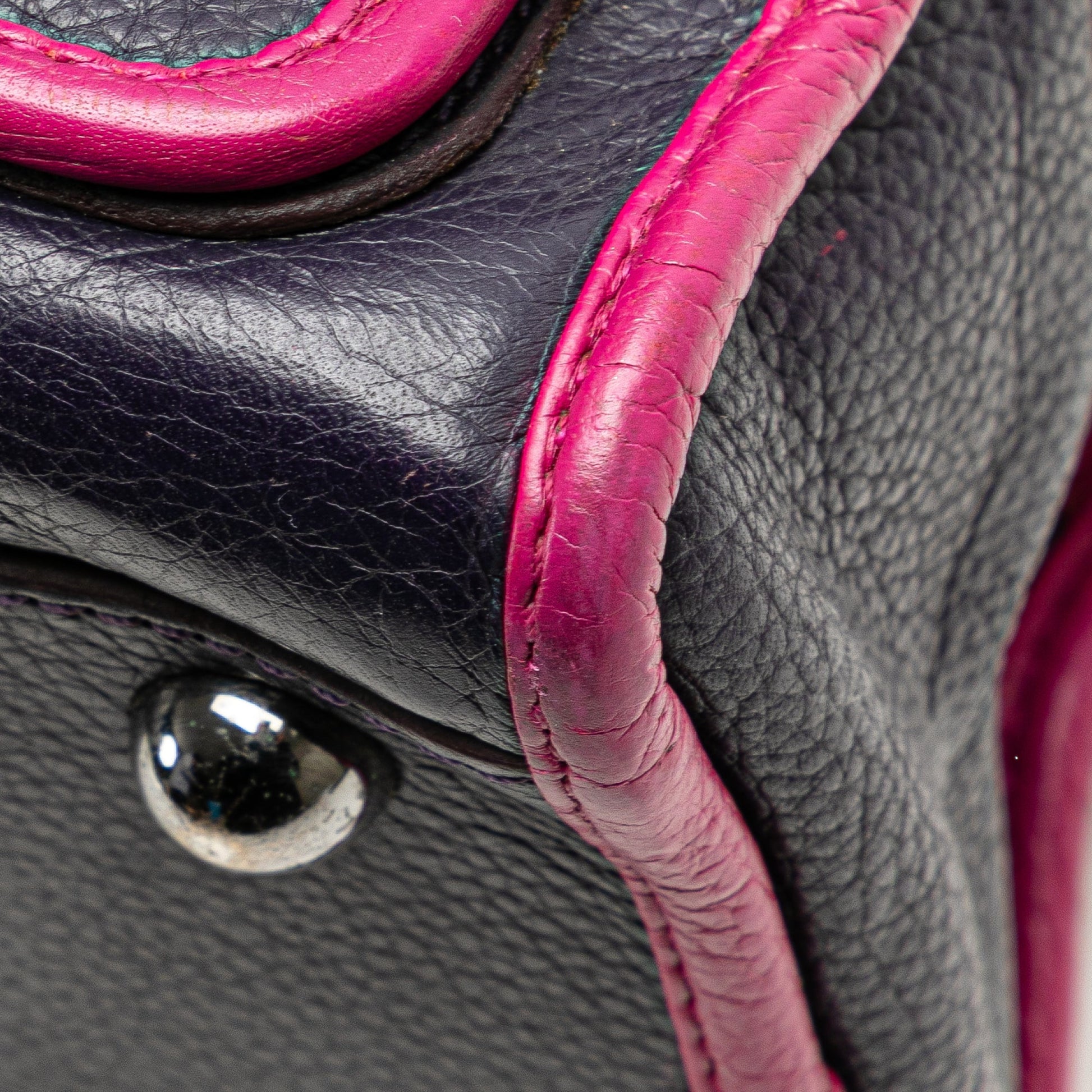 LOEWE Grained Bicolor Calfskin Cruz Satchel