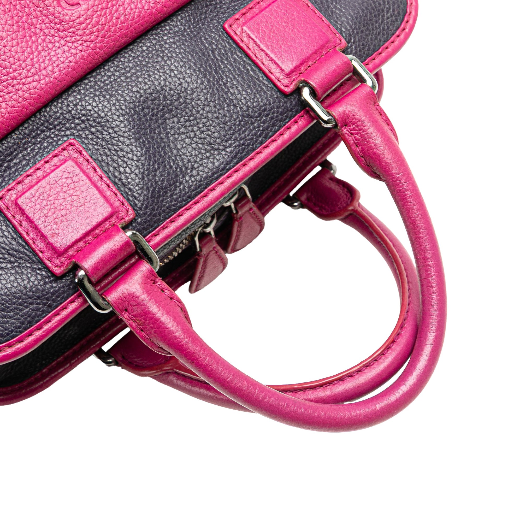 LOEWE Grained Bicolor Calfskin Cruz Satchel