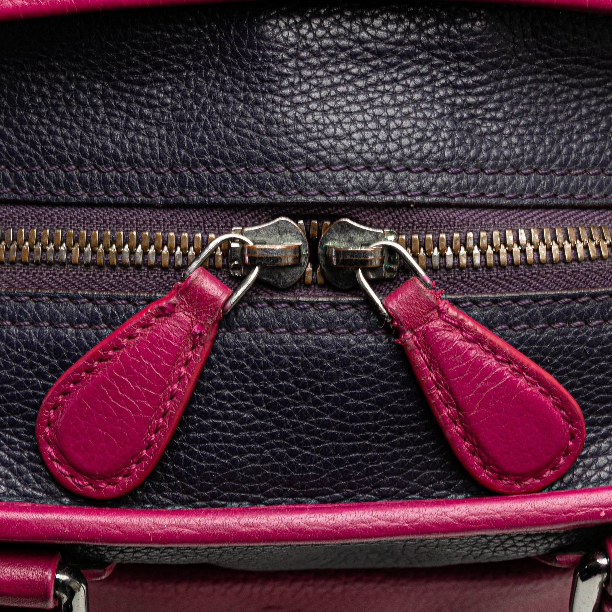 LOEWE Grained Bicolor Calfskin Cruz Satchel