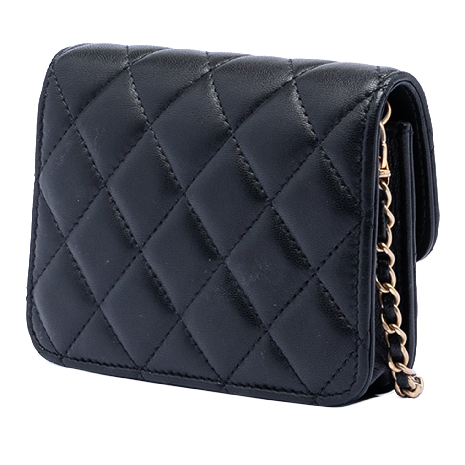 Chanel Mini Lambskin Pearl Crush Clutch with Chain