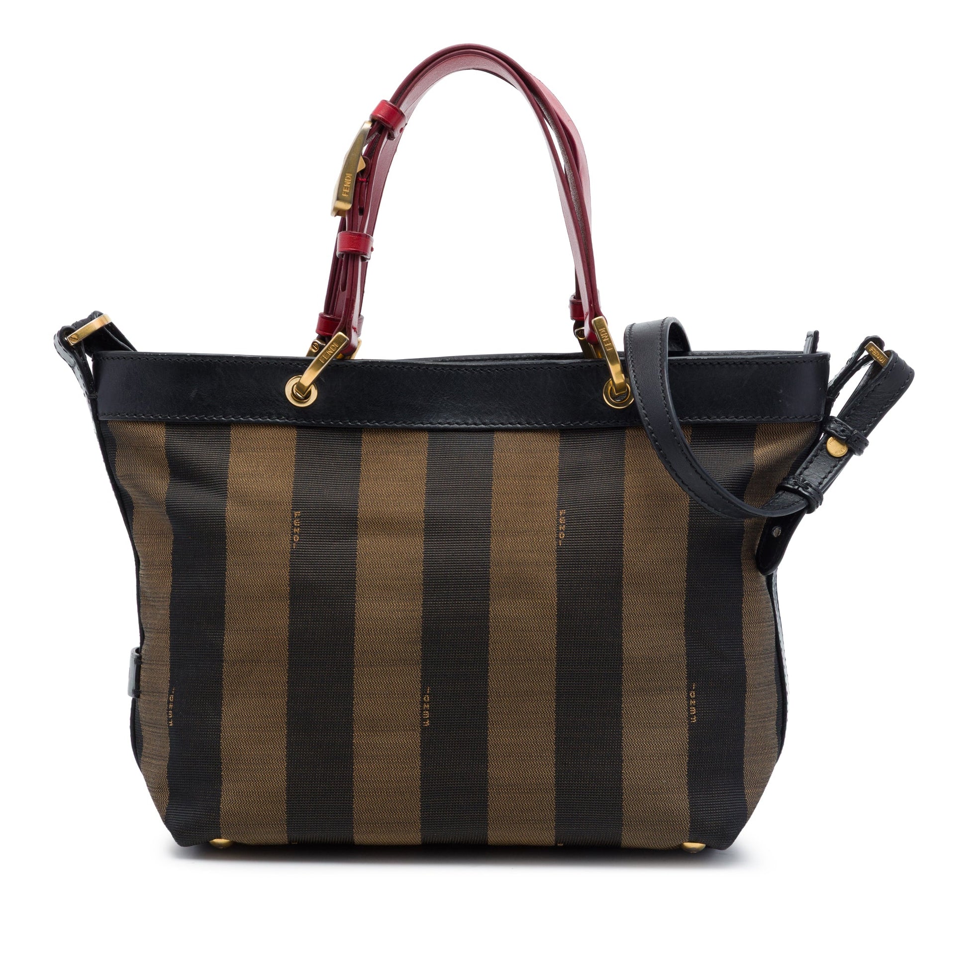 Fendi Canvas Pequin Stripe Satchel