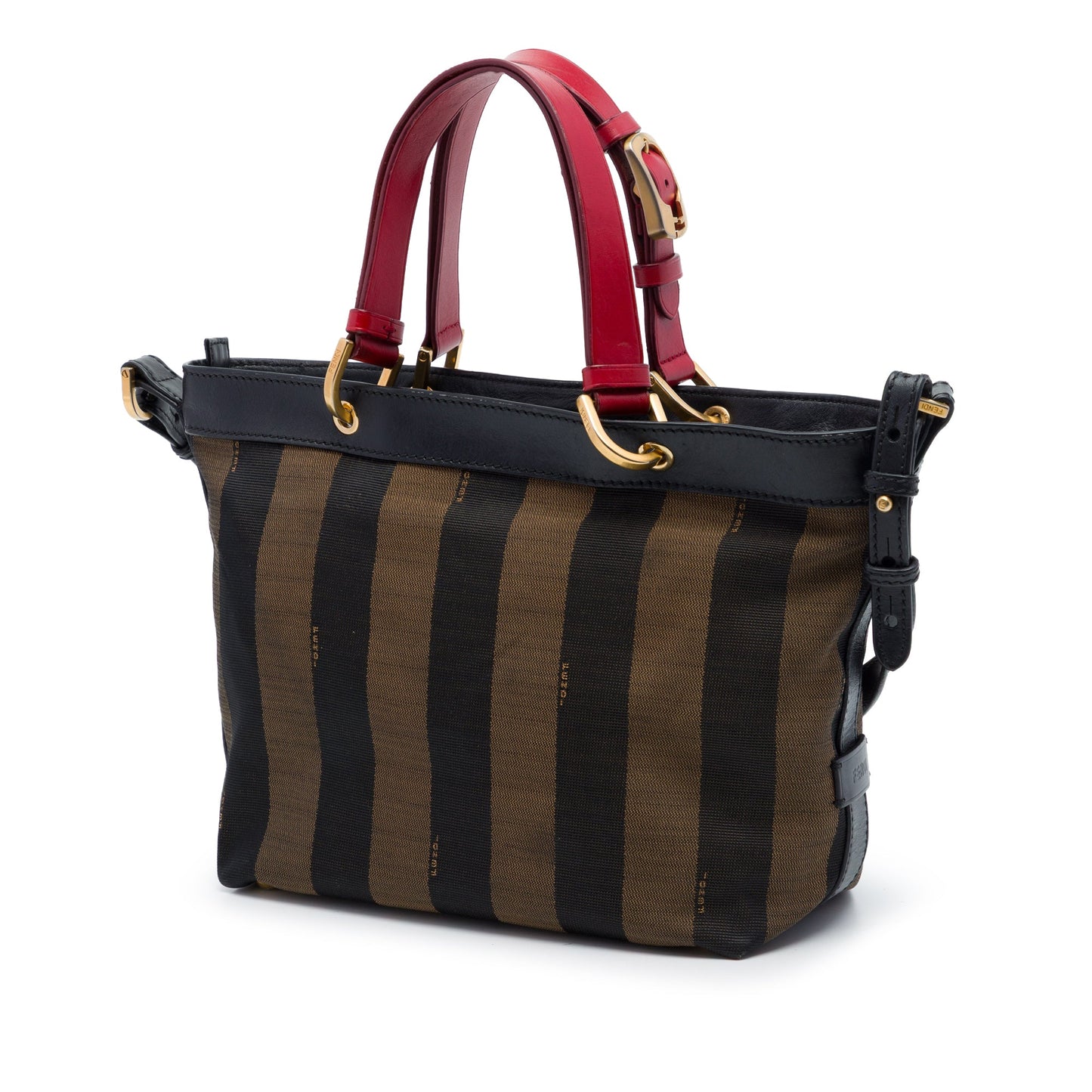 Fendi Canvas Pequin Stripe Satchel