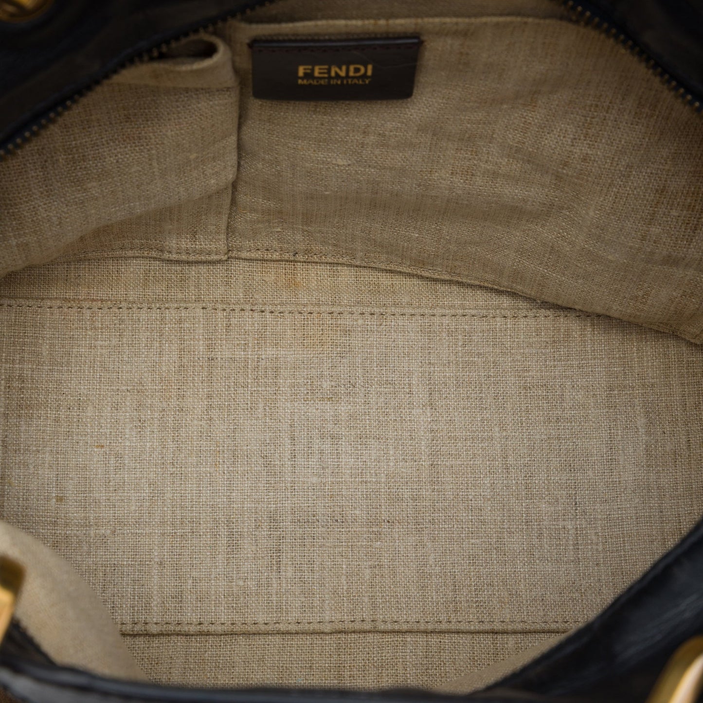 Fendi Canvas Pequin Stripe Satchel