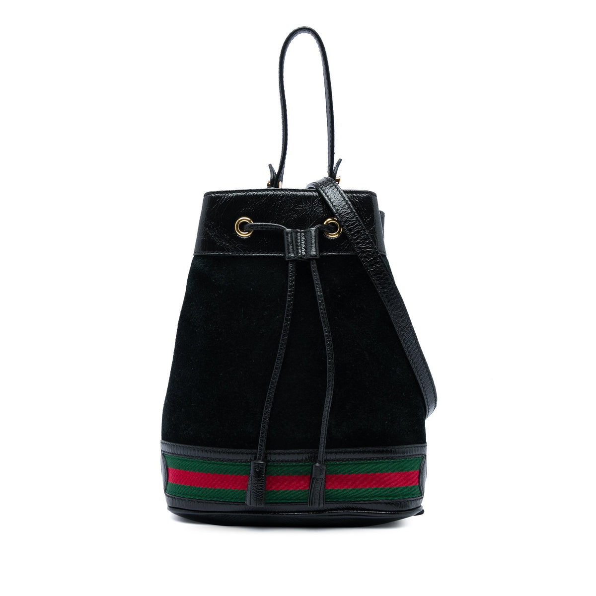 Gucci Small Suede Web Ophidia Bucket Bag