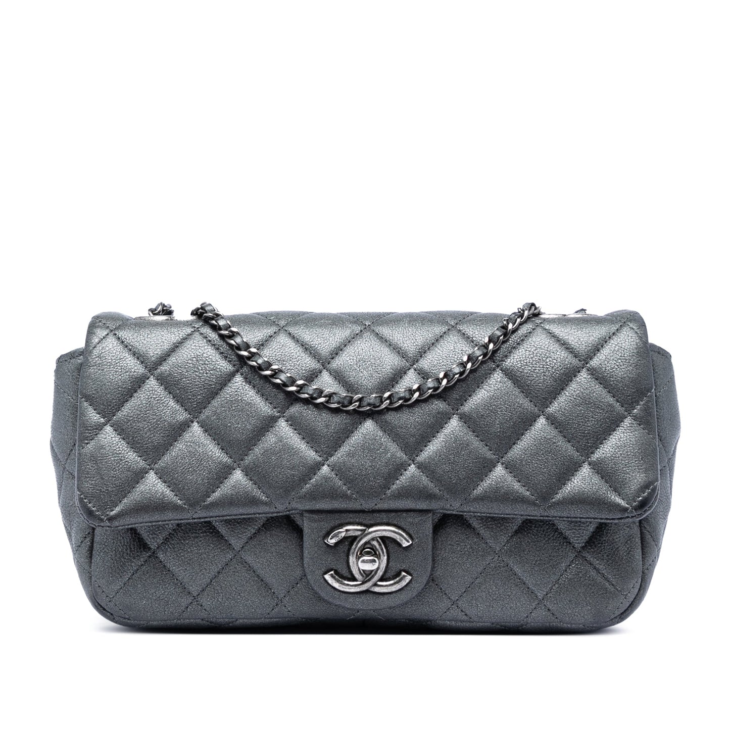 Chanel Medium Iridescent Quilted Goatskin CC Eyelet Flap