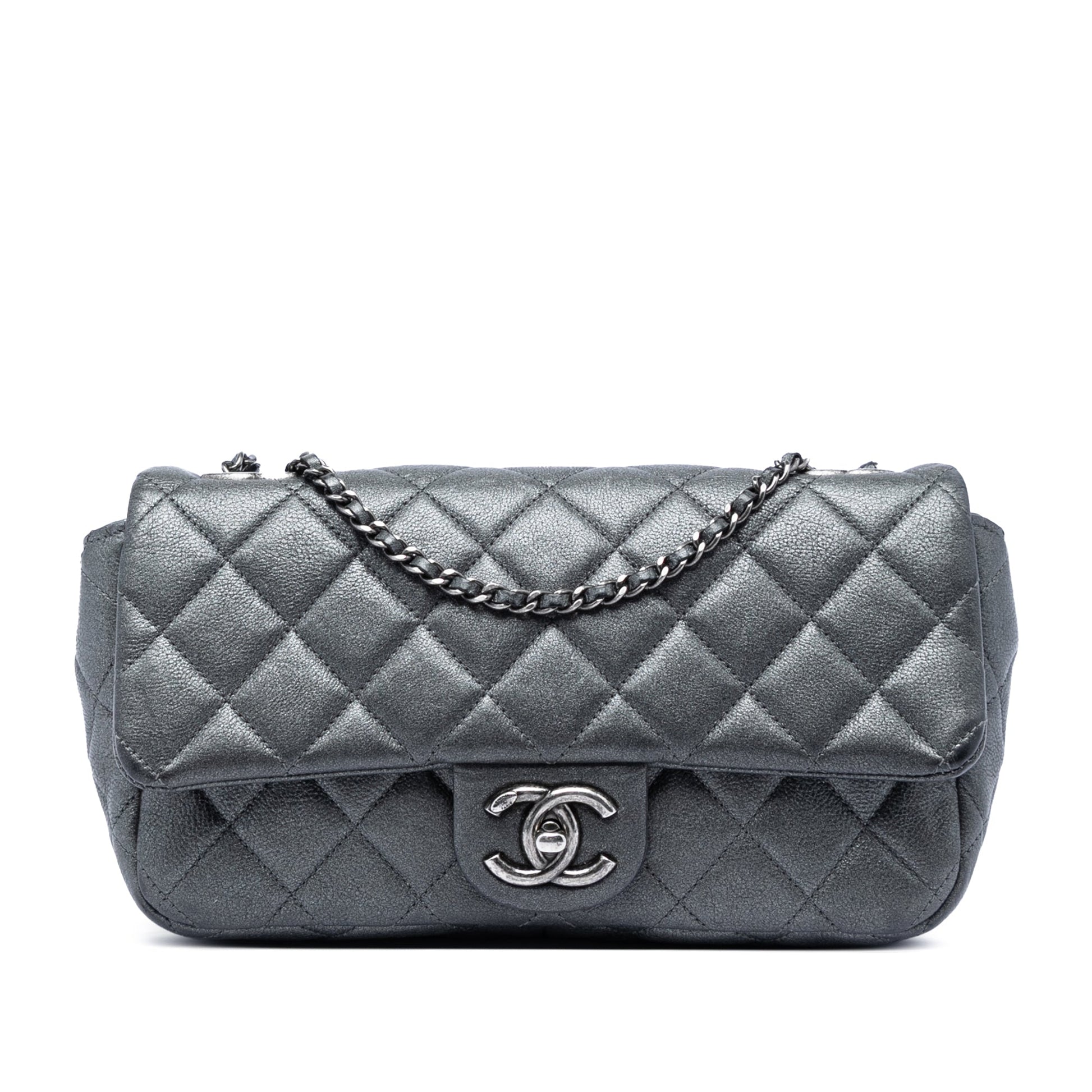 Chanel Medium Iridescent Quilted Goatskin CC Eyelet Flap