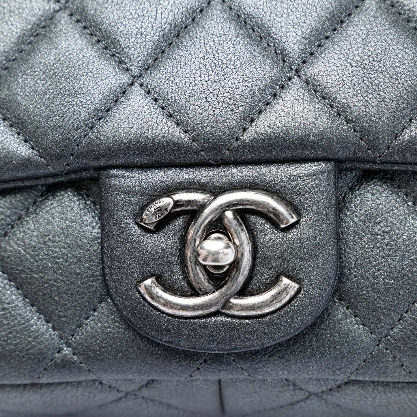 Chanel Medium Iridescent Quilted Goatskin CC Eyelet Flap