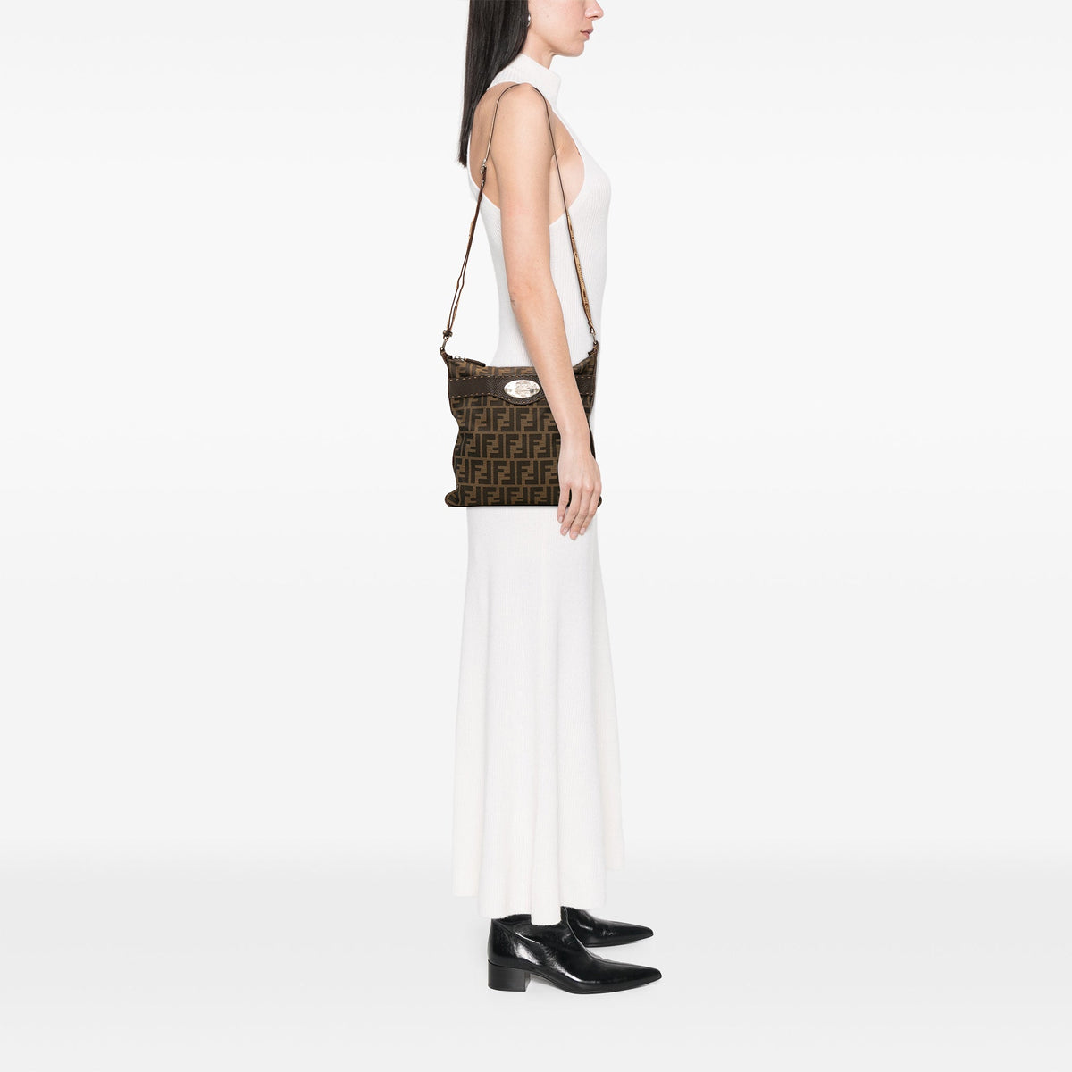 Fendi Zucca Canvas Selleria Crossbody