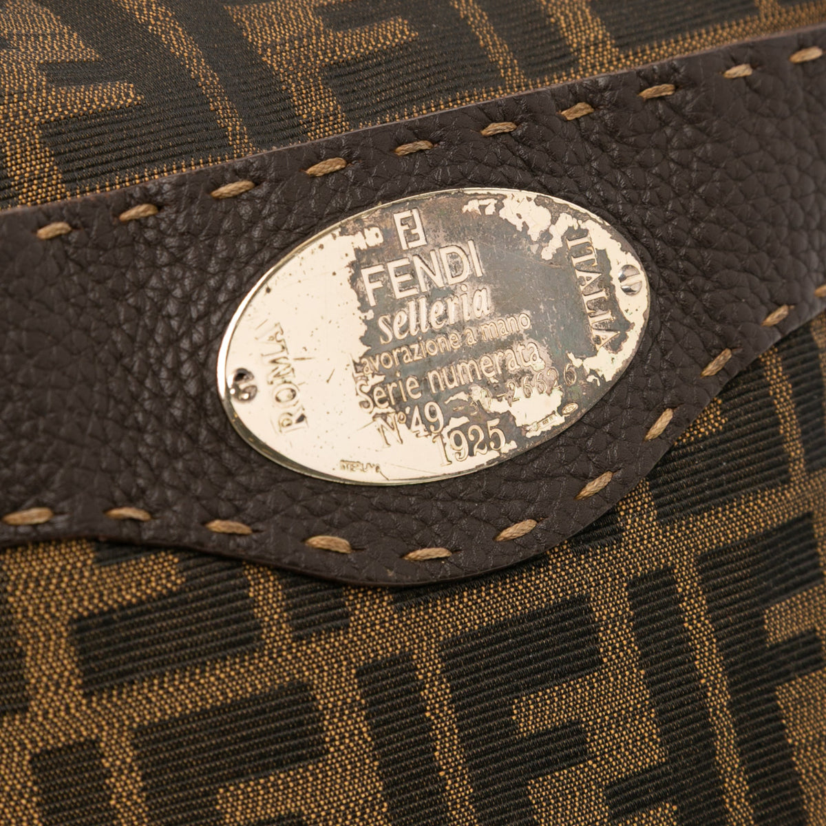 Fendi Zucca Canvas Selleria Crossbody