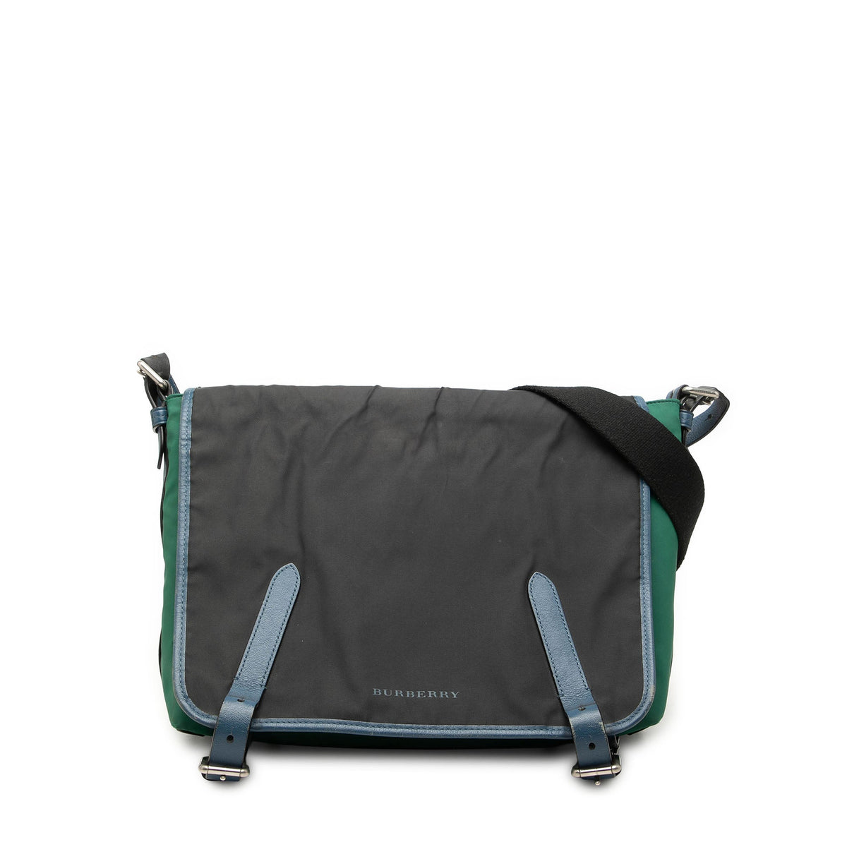 Burberry Large Tricolor Nylon and Leather Messenger Bag