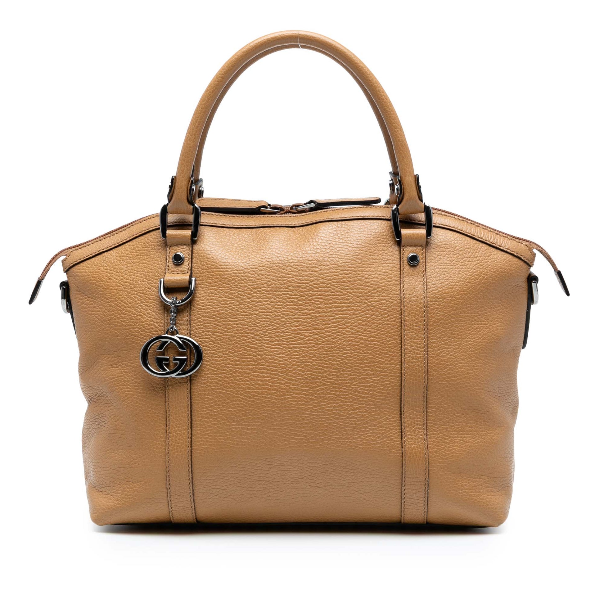 Gucci Leather GG Charm Dome Satchel