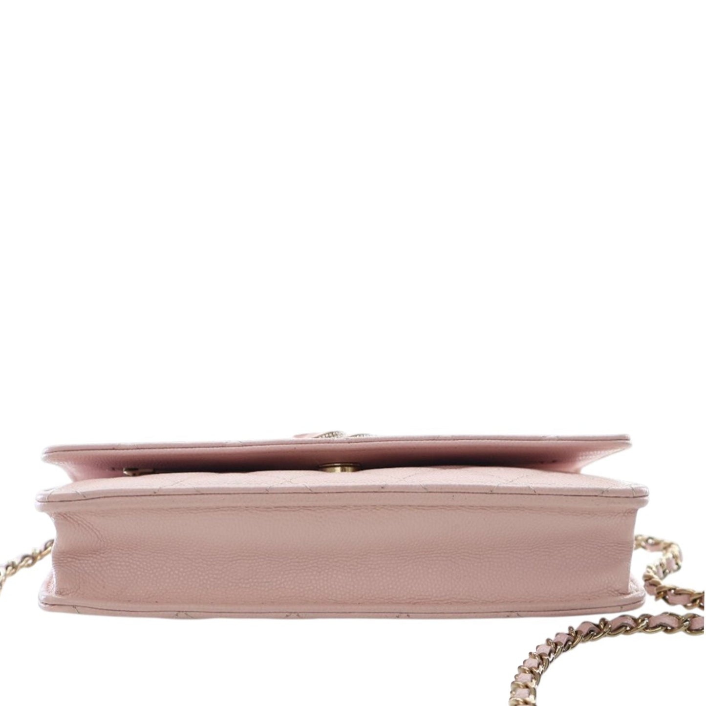 Chanel Quilted Caviar Crystal Enamel CC Wallet On Chain