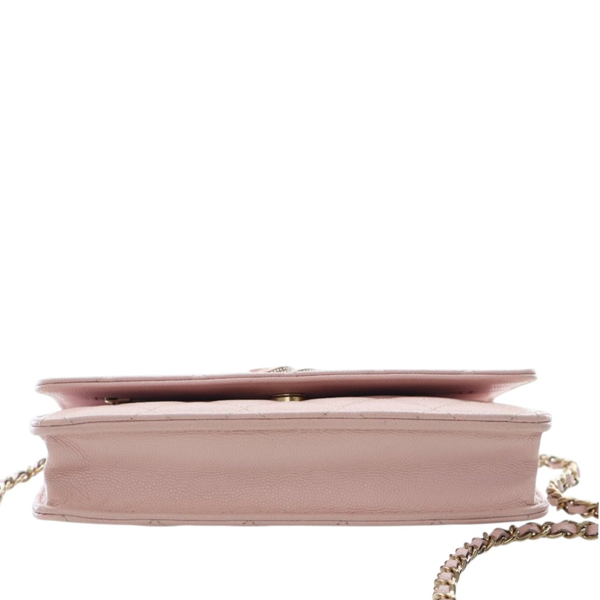 Chanel Quilted Caviar Crystal Enamel CC Wallet On Chain