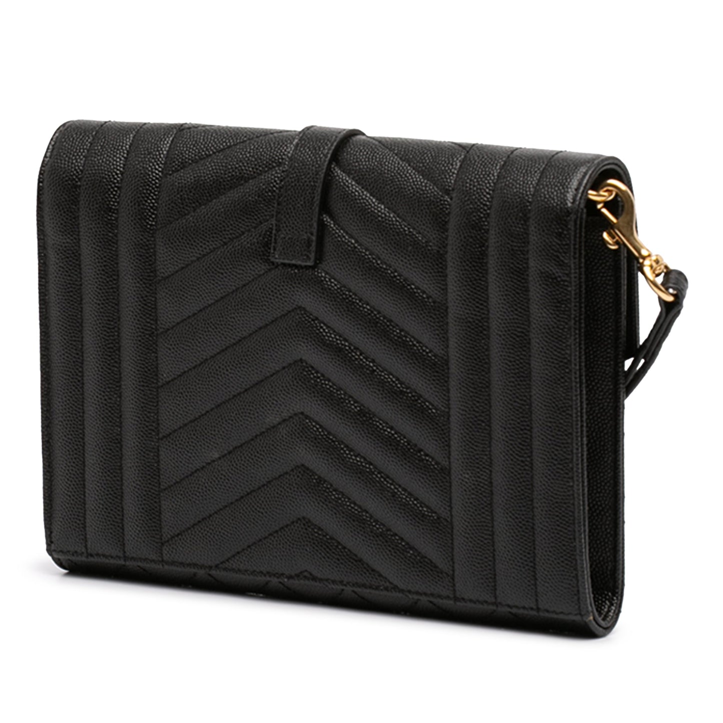 Saint Laurent Grain De Poudre Triquilt Monogram Envelope Clutch