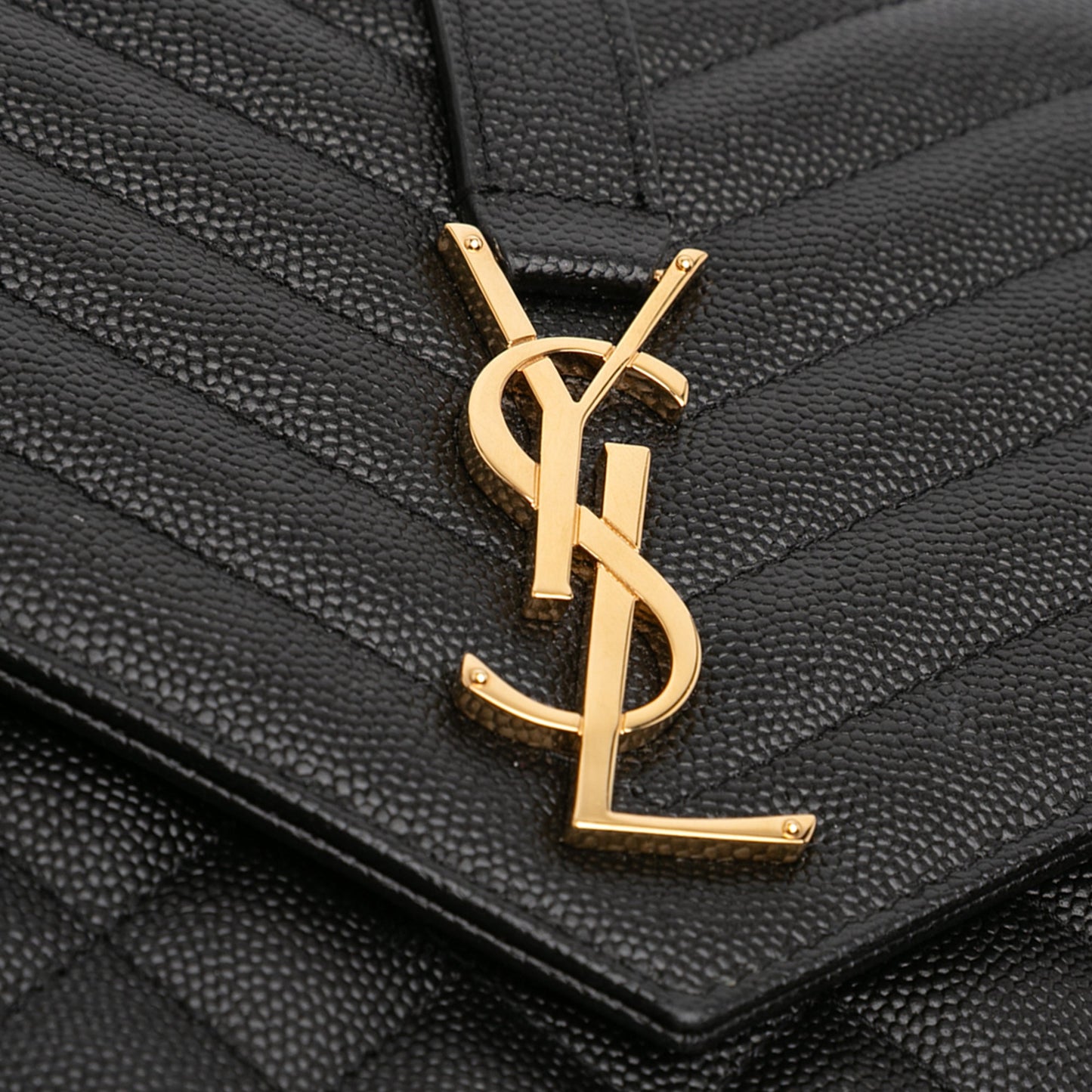 Saint Laurent Grain De Poudre Triquilt Monogram Envelope Clutch